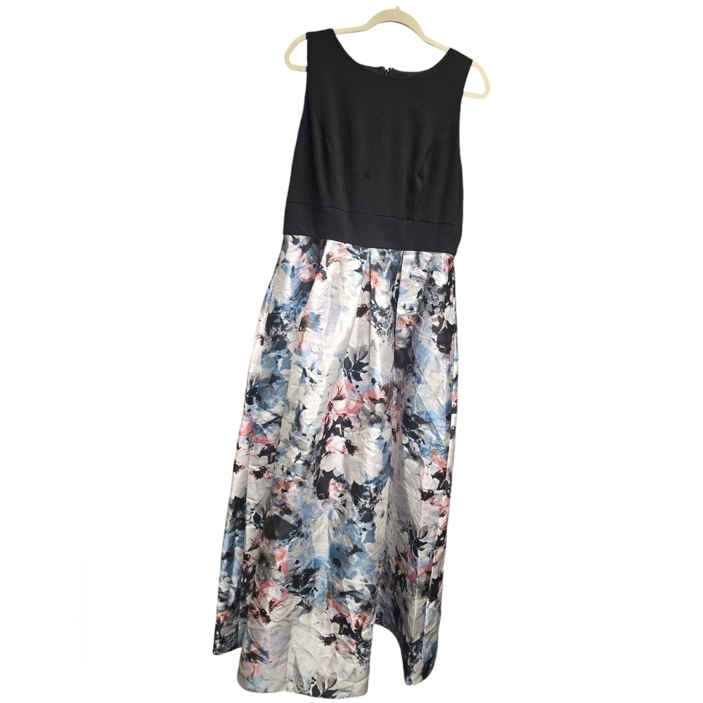 Melrose Social Women's Boat-Neck Sleeveless Maxi Dress Multi Color Sz 16 NWT